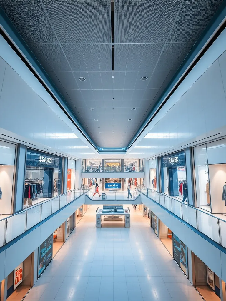 A professional high-angle shot of a minimalist modern shoppi